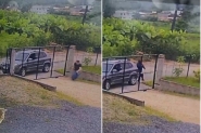 Vídeo mostra bandidos encapuzados atirando contra empresário em Gaspar
