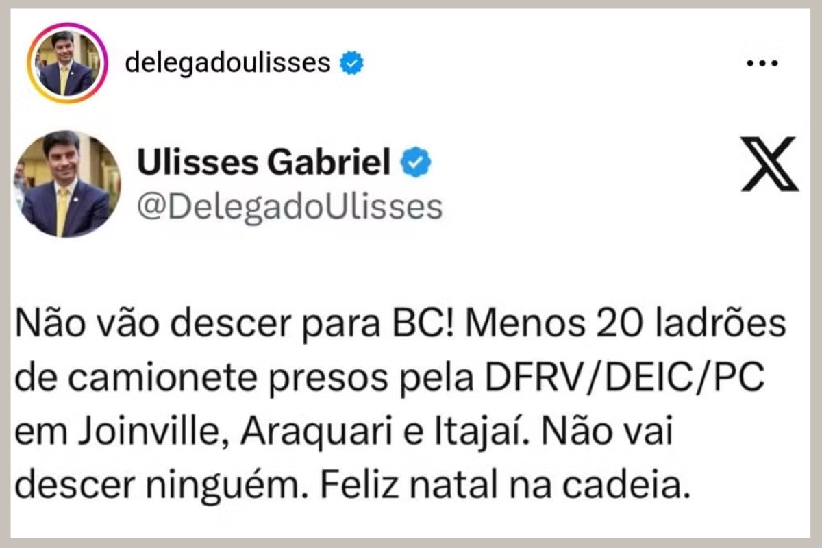 Hit do momento  usado por delegado para comentar prises: 'No vo descer para BC'