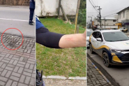Agente de trnsito  agredido no Centro de Gaspar