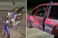 Colisão entre carro e moto deixa um ferido na Anfilóquio Nunes Pires, em Gaspar