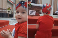 Menina de 3 anos se ajoelha em igreja e pede para ser curada de c�ncer em Gaspar