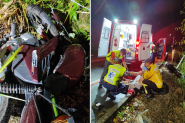 Piloto de moto fica ferido após colidir contra cerca de arame farpado no bairro Lagoa, em Gaspar