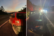 Motorista sai ileso ap�s sa�da de pista na BR-470, em Ilhota