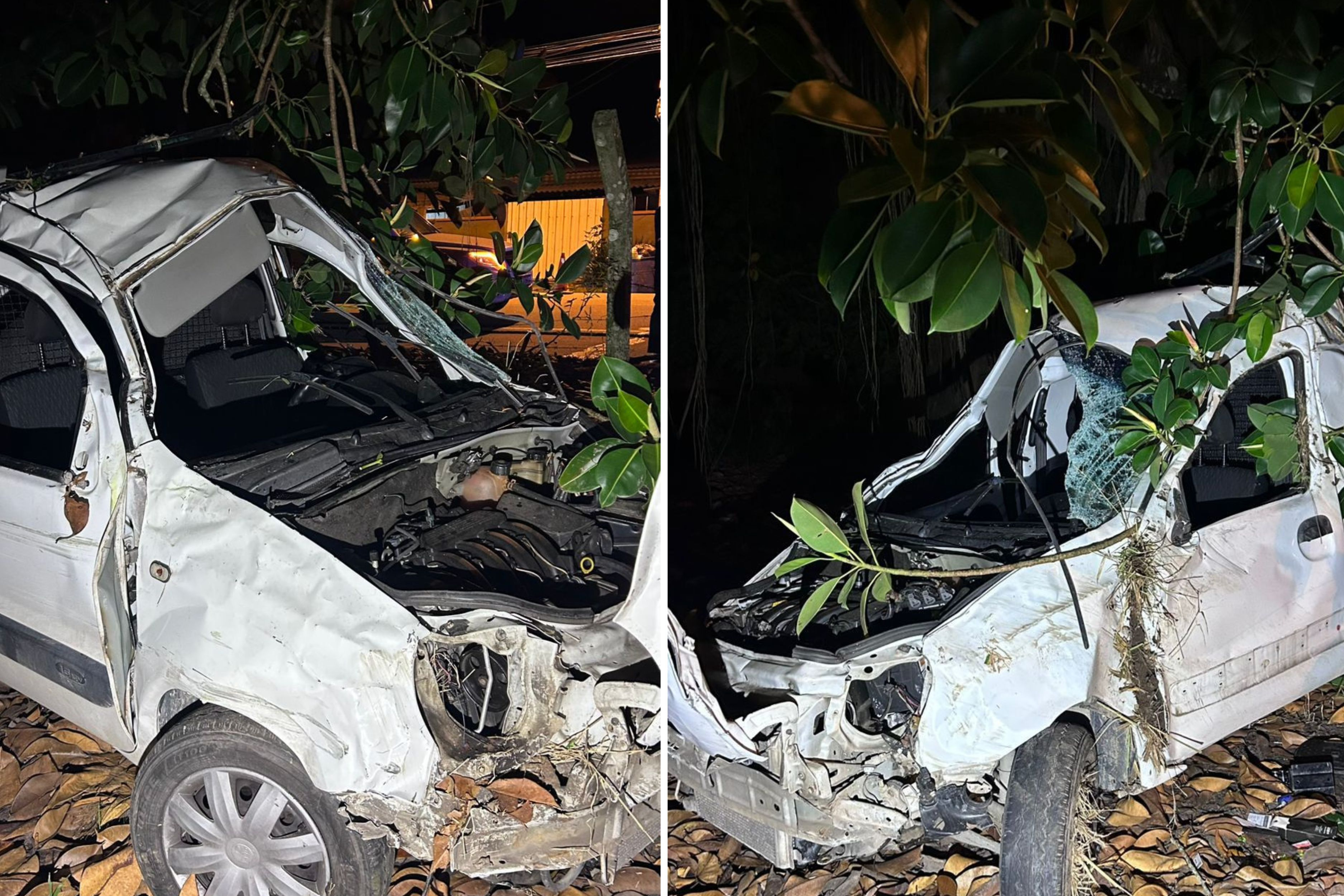 Motorista sem cinto de seguran�a fica gravemente ferido em capotamento na Jorge Lacerda, em Ilhota