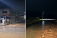 Temporal assusta moradores e causa alagamentos e deslizamento de terra em Gaspar 