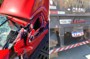 Colis�o traseira destr�i carro e deixa motorista com ferimentos no rosto e bra�o na BR-470, em Gaspar