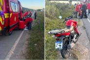 Queda de moto deixa dois feridos na BR-470, em Ilhota